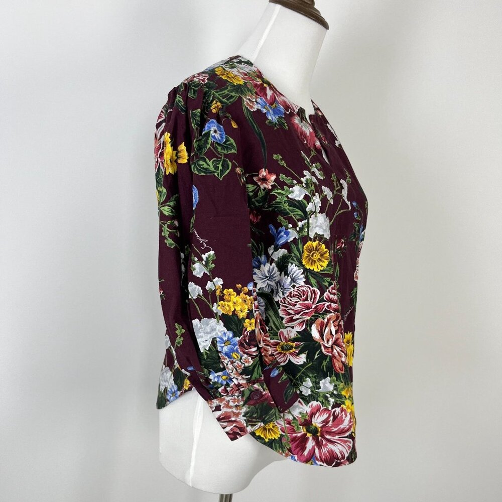 $395 NWOT SEE BY CHLOÉ Floral Print Cotton Top Blouse Size 40 Multicolor - Picture 7 of 16